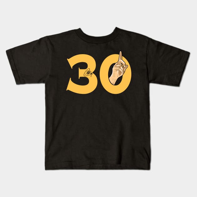 Curry 30 On Black Kids T-Shirt by teeleoshirts